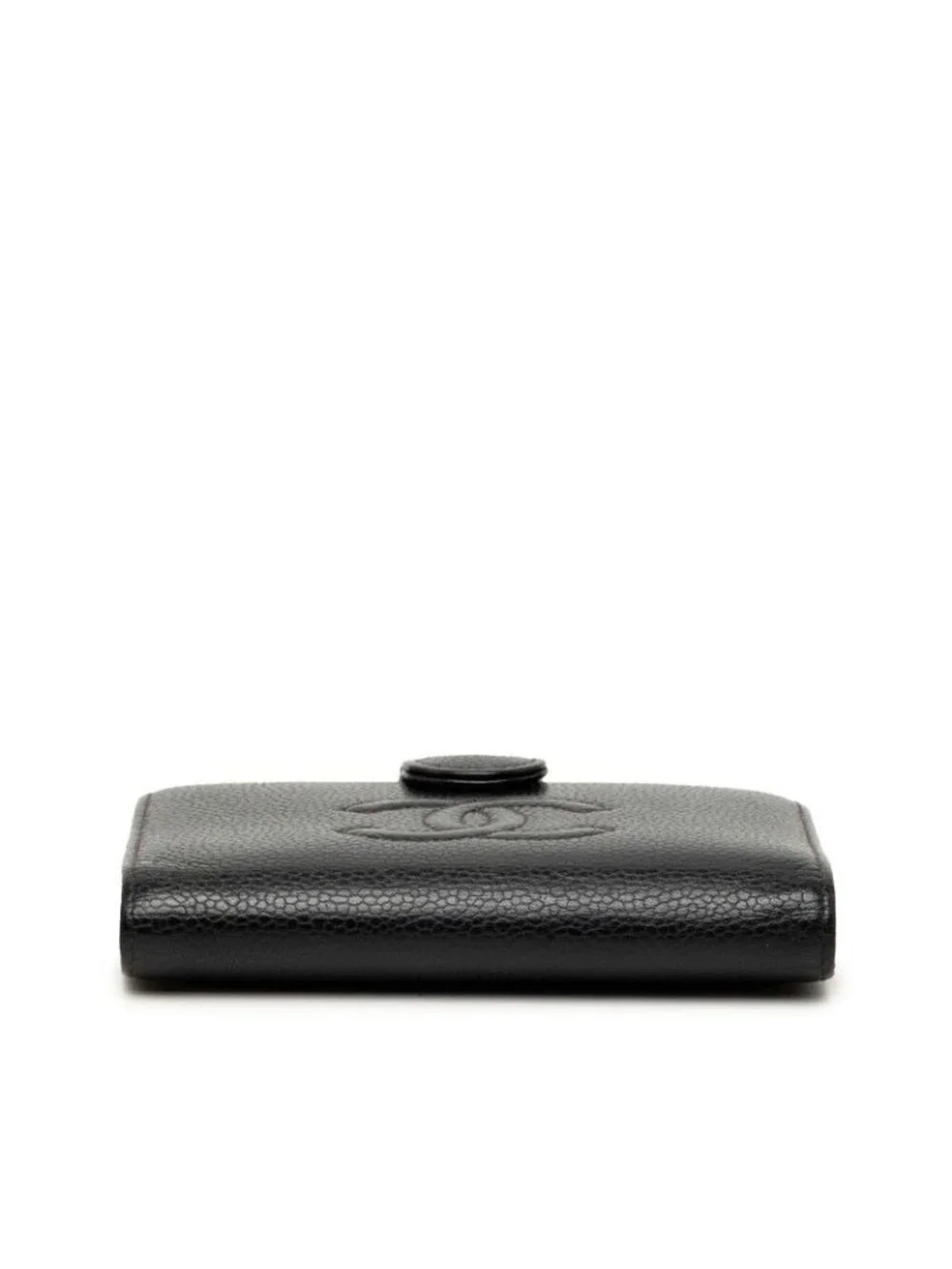 Chanel CC Logo Bifold Wallet Black Caviar Leather